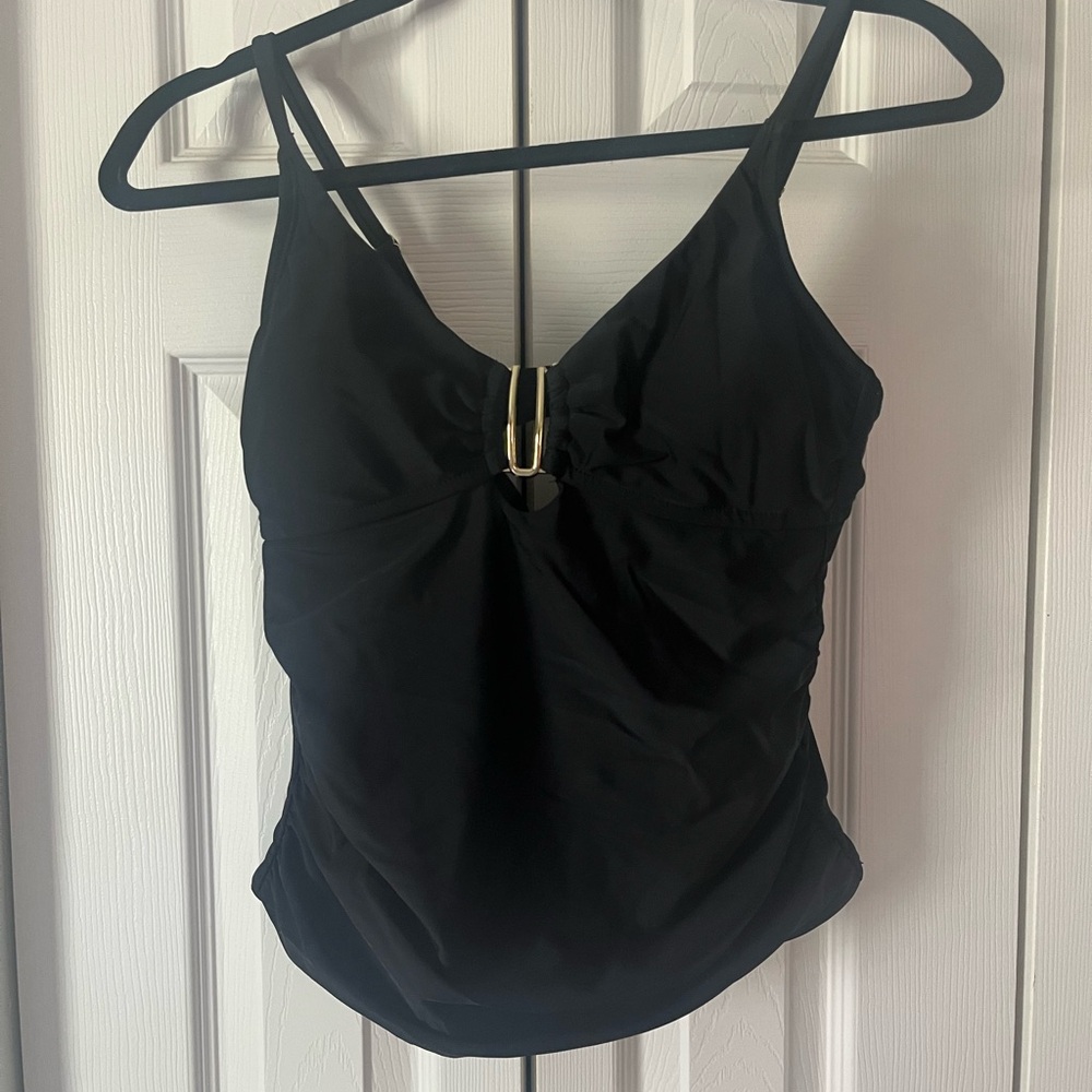 Black Swim Top with Adjustable Straps